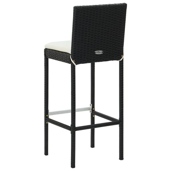Barstolar för utomhusbruk med dynor 2 st svart konstrotting - Barstolar - Barstol - Home & Living