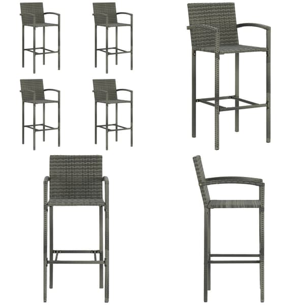Baarijakkarat 4 kpl harmaa polyrottinki - Baarijakkara - Baarijakkarat - Home & Living