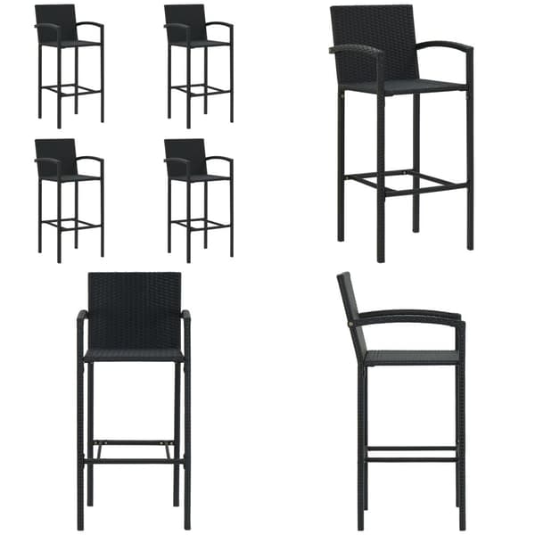 Barstole 4 stk. Polyrattan sort - Barstol - Barstole - Home & Living