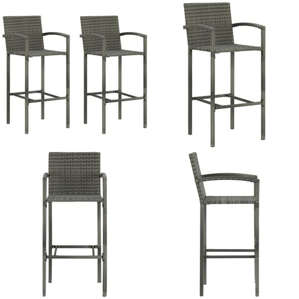 Baarijakkarat 2 kpl harmaa polyrottinki - Baarijakkara - Baarijakkarat - Home & Living
