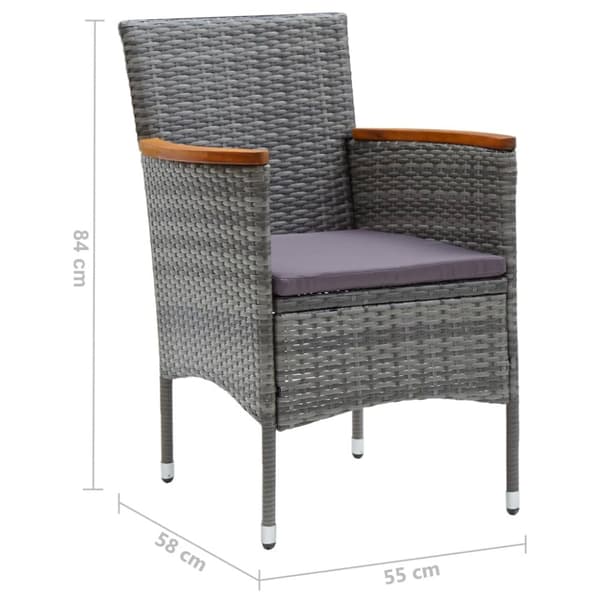 Spisebordsstole til haven 4 stk. Polyrattan grå - Havestol - Havestole - Home & Living