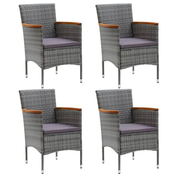 Spisebordsstole til haven 4 stk. Polyrattan grå - Havestol - Havestole - Home & Living