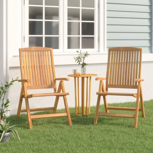Justerbara trädgårdsstolar 2 st massiv teak - Stol - Stolar - Home & Living