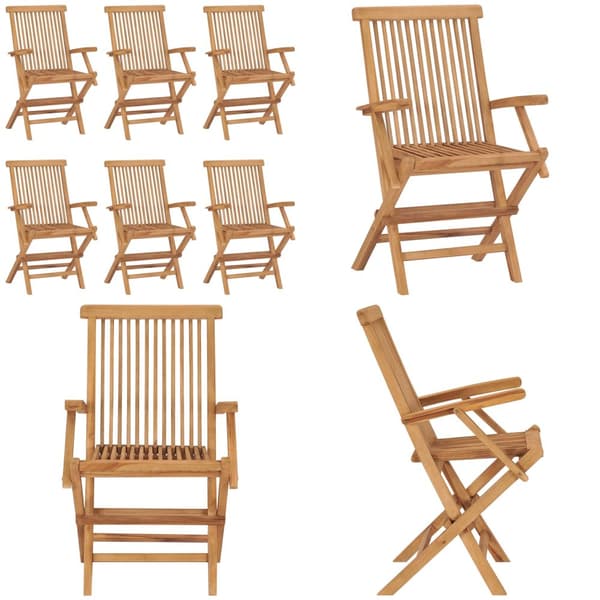 Hopfällbara trädgårdsstolar 6 st massiv teak - Utestol - Utestolar - Home & Living