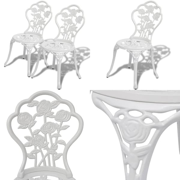 Caféstolar 2 st gjuten aluminium vit - Bistrostol - Bistrostolar - Home & Living
