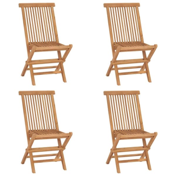 Foldbare havestole 4 stk. Massivt teaktræ - Havestol - Havestole - Home & Living