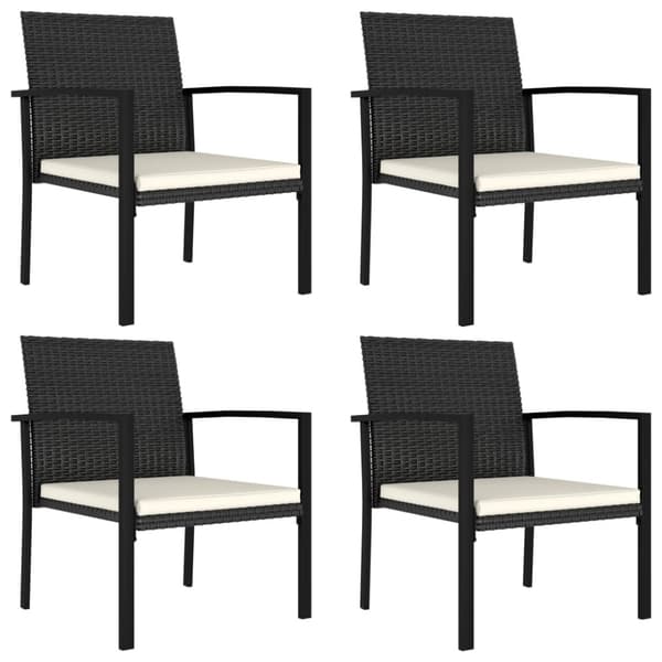 Havestole 4 stk. Polyrattan sort - Spisebordsstol - Spisebordsstole - Home & Living