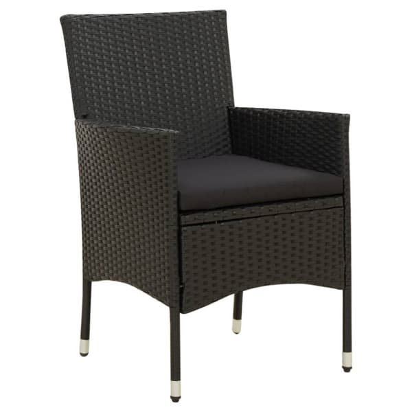 Havestole med hynder 4 stk. Polyrattan sort - Havestol - Havestole - Home & Living