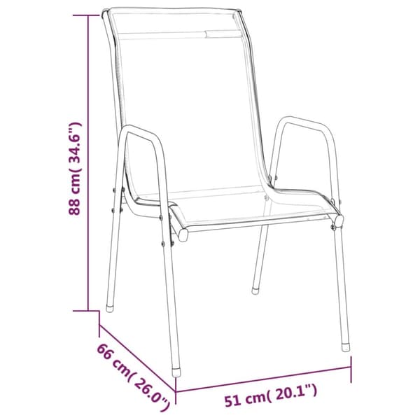 Havestole 2 stk. Stål og textilene sort - Havestol - Havestole - Home & Living