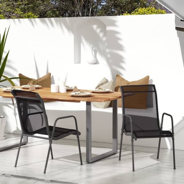 Havestole 2 stk. Stål og textilene sort - Havestol - Havestole - Home & Living