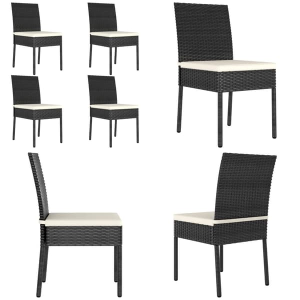 Trädgårdsstolar 4 st konstrotting svart - Matstol - Matstolar - Home & Living