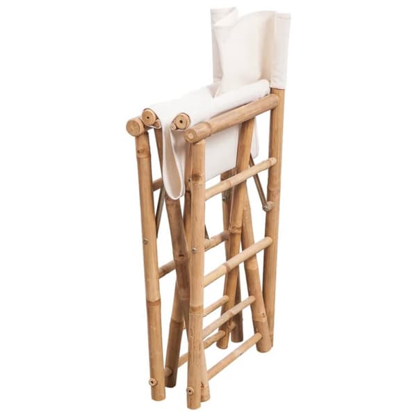 Hopfällbar regissörsstol 2 st bambu med kanvas - Trädgårdsmöbler - Trädgårdsmöbel - Home & Living