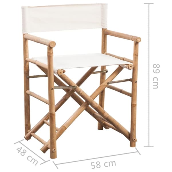 Hopfällbar regissörsstol 2 st bambu med kanvas - Trädgårdsmöbler - Trädgårdsmöbel - Home & Living