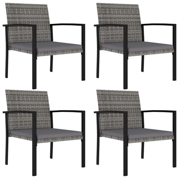 Spisebordsstole til haven 4 stk. Polyrattan grå - Spisebordsstol - Spisebordsstole - Home & Living