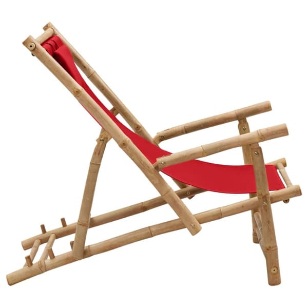 Solstol bambu och kanvas röd - Solstol - Solstolar - Home & Living