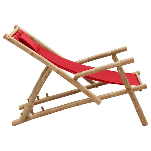 Solstol bambu och kanvas röd - Solstol - Solstolar - Home & Living