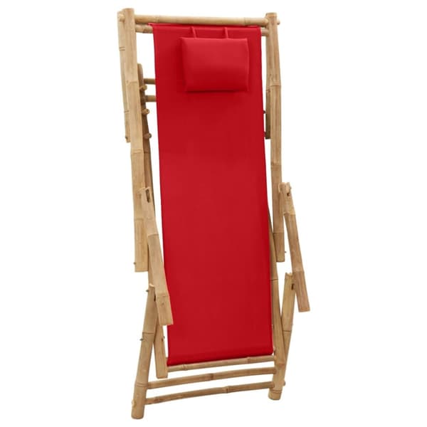 Solstol bambu och kanvas röd - Solstol - Solstolar - Home & Living