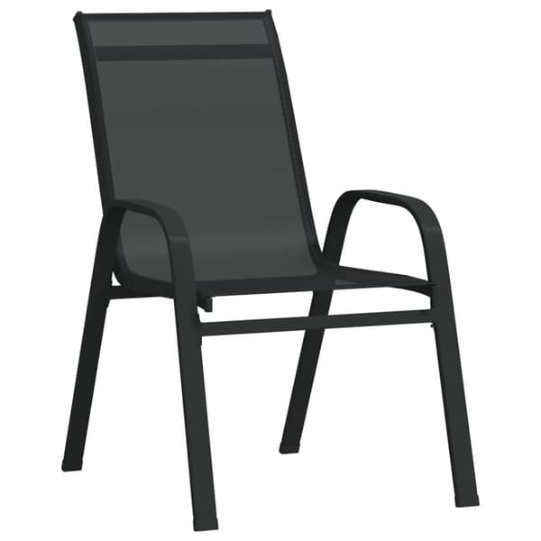 Stapelbara trädgårdsstolar 2 st svart textilentyg - Stapelbara Stolar - Stapelbar Stol - Home & Living