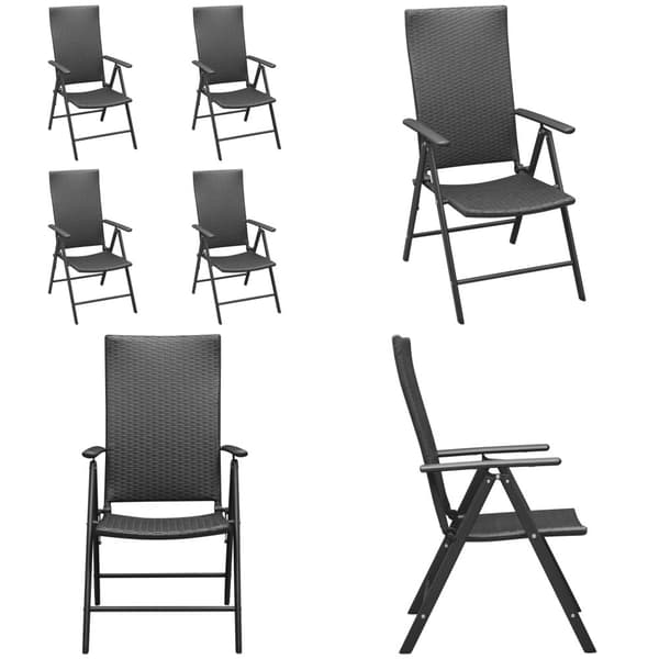 Havestole 4 stk. Polyrattan sort - Havestol - Havestole - Home & Living