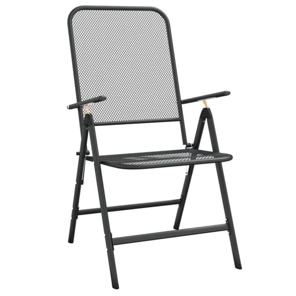 Kokoontaittuvat puutarhatuolit 4 kpl metalliverkko antrasiitti - Kokoontaitettava Puutarhatuoli - Kokoontaitettavat Puutarhatuolit - Home & Living