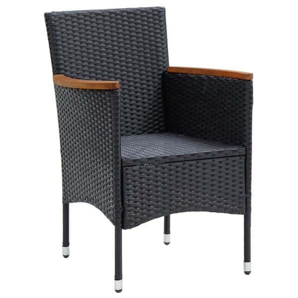 Havestole 4 stk. Polyrattan sort - Havestol - Havestole - Home & Living
