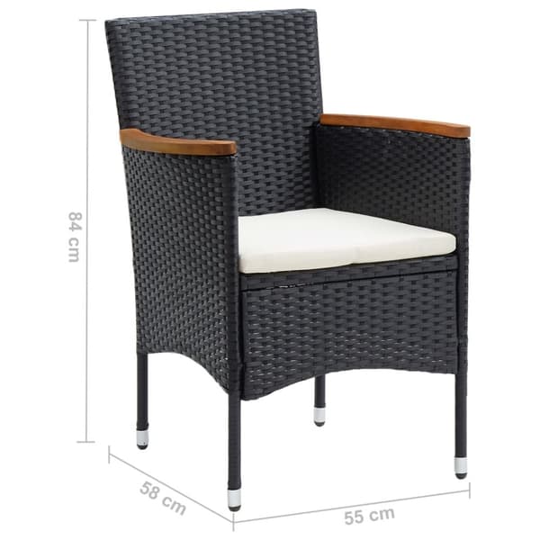Havestole 4 stk. Polyrattan sort - Havestol - Havestole - Home & Living