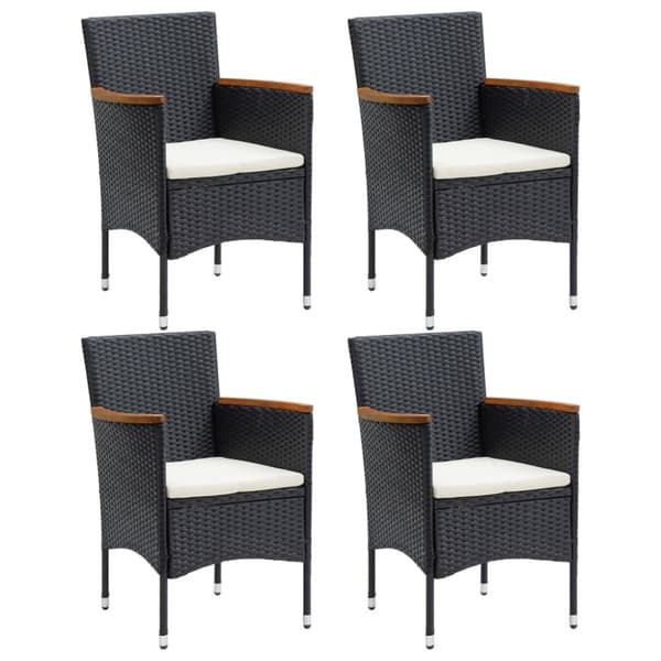 Havestole 4 stk. Polyrattan sort - Havestol - Havestole - Home & Living