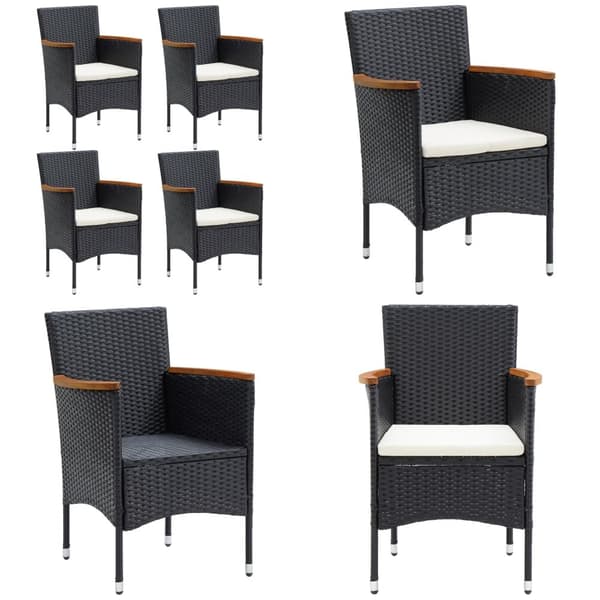 Havestole 4 stk. Polyrattan sort - Havestol - Havestole - Home & Living