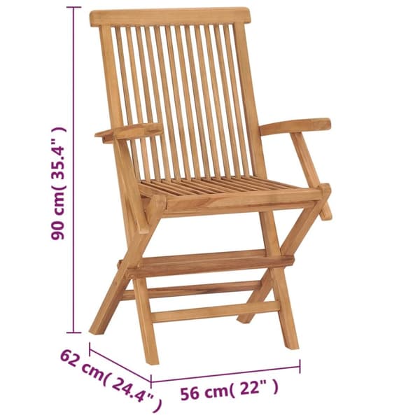 Foldbare havestole 2 stk. Massivt teaktræ - Havestol - Havestole - Home & Living