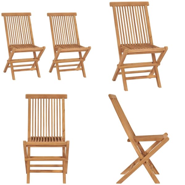 Hopfällbar trädgårdsstol 2 st massiv teak - Trädgårdsmöbler - Trädgårdsmöbel - Home & Living