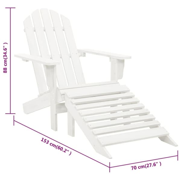 Havestol med skammel træ hvid - Havestol - Havestole - Home & Living