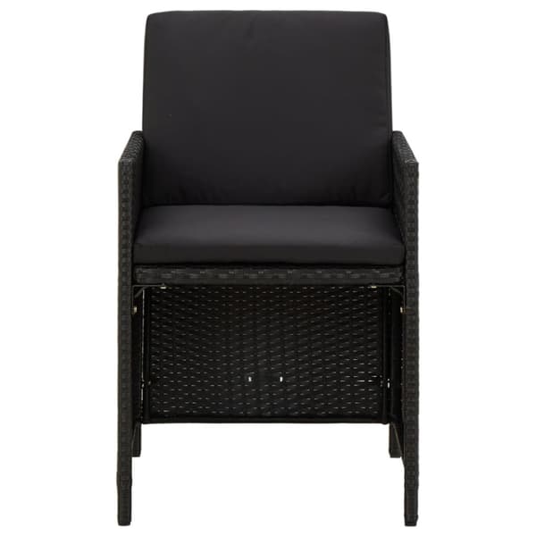 Havestole med hynder 4 stk. Polyrattan sort - Havestol - Havestole - Home & Living
