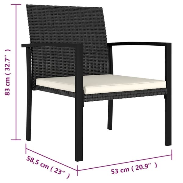 Trädgårdsstolar 2 st konstrotting svart - Trädgårdsstolar - Trädgårdsstol - Home & Living