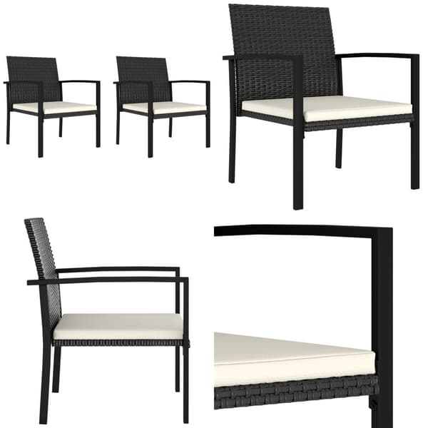 Trädgårdsstolar 2 st konstrotting svart - Trädgårdsstolar - Trädgårdsstol - Home & Living