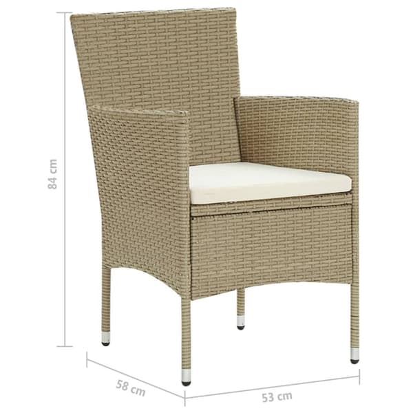 Matstol trädgård 2 st konstrotting beige - Rottingstol - Rottingstolar - Home & Living