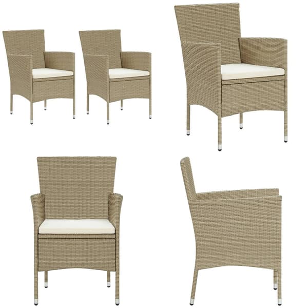 Matstol trädgård 2 st konstrotting beige - Rottingstol - Rottingstolar - Home & Living