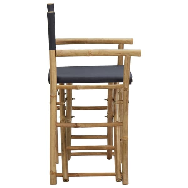 Hopfällbara regissörsstolar 2 st mörkgrå bambu och tyg - Regissörsstol - Regissörsstolar - Home & Living