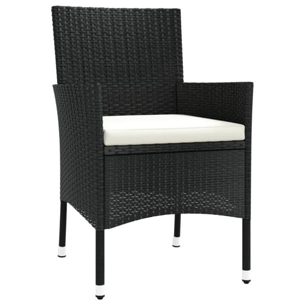 Havestole med hynder 4 stk. Polyrattan sort - Havestol - Havestole - Home & Living