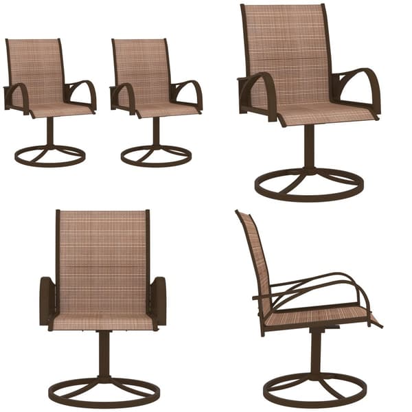 Drejelige havestole 2 stk. Textilene og stål brun - Havestol - Havestole - Home & Living