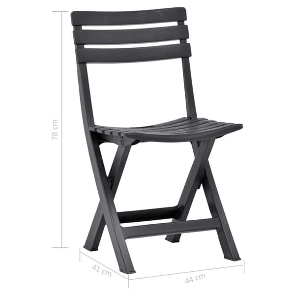 Foldbare havestole 2 stk. Plastik antracitgrå - Havestol - Havestole - Home & Living