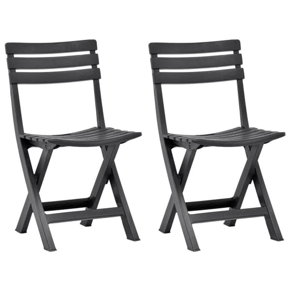 Foldbare havestole 2 stk. Plastik antracitgrå - Havestol - Havestole - Home & Living