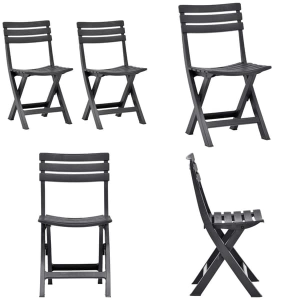 Foldbare havestole 2 stk. Plastik antracitgrå - Havestol - Havestole - Home & Living