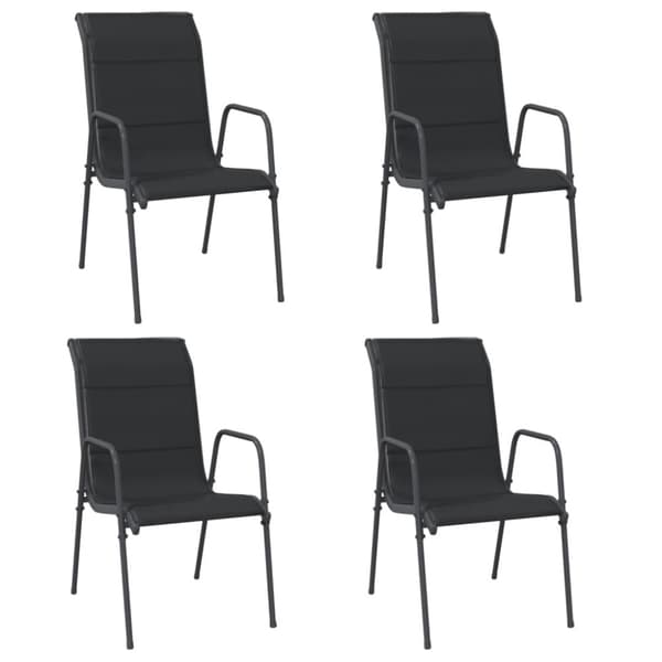 Trädgårdsstolar 4 st stål och textilene svart - Trädgårdsstol - Trädgårdsstolar - Home & Living