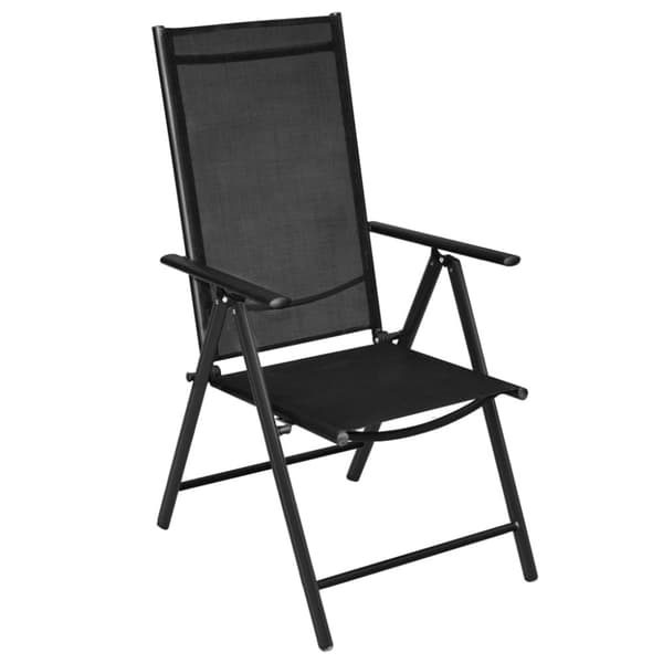 Foldbare havestole 4 stk. Aluminium og textilene sort - Udendørs Stol - Udendørs Stole - Home & Living