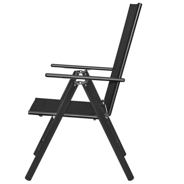 Foldbare havestole 4 stk. Aluminium og textilene sort - Udendørs Stol - Udendørs Stole - Home & Living
