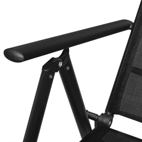 Foldbare havestole 4 stk. Aluminium og textilene sort - Udendørs Stol - Udendørs Stole - Home & Living