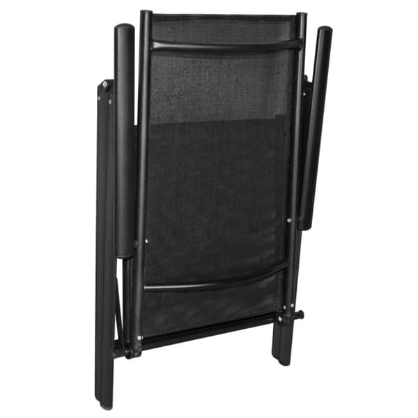 Foldbare havestole 4 stk. Aluminium og textilene sort - Udendørs Stol - Udendørs Stole - Home & Living