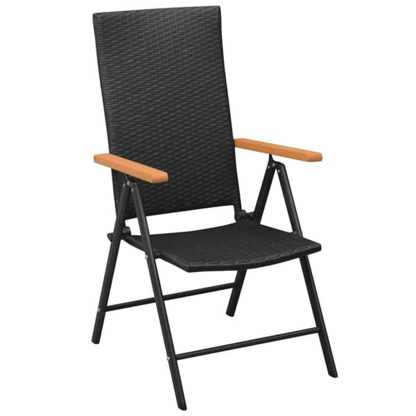 Stapelbara trädgårdsstolar 2 st konstrotting svart - Trädgårdsstolar - Trädgårdsstolar - Home & Living