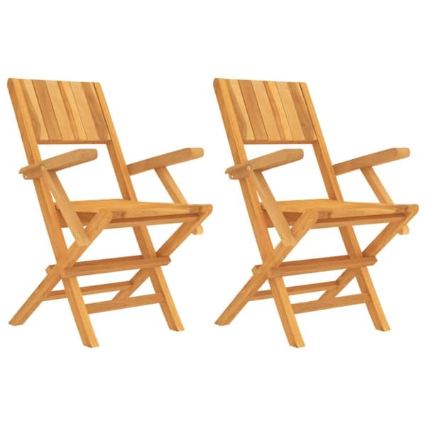 Hopfällbara trädgårdsstolar 2 st 55x61x90 cm massiv teak - Stol - Stolar - Home & Living