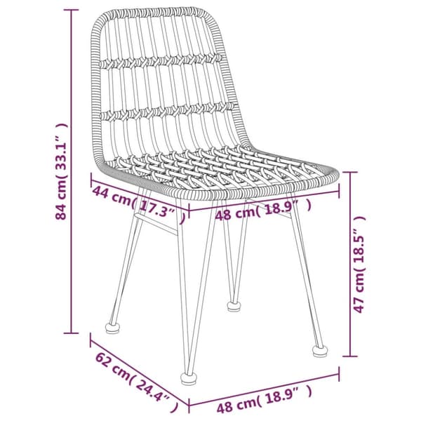 Havestole 2 stk. 48x62x84 cm polyrattan sort - Havestol - Havestole - Home & Living